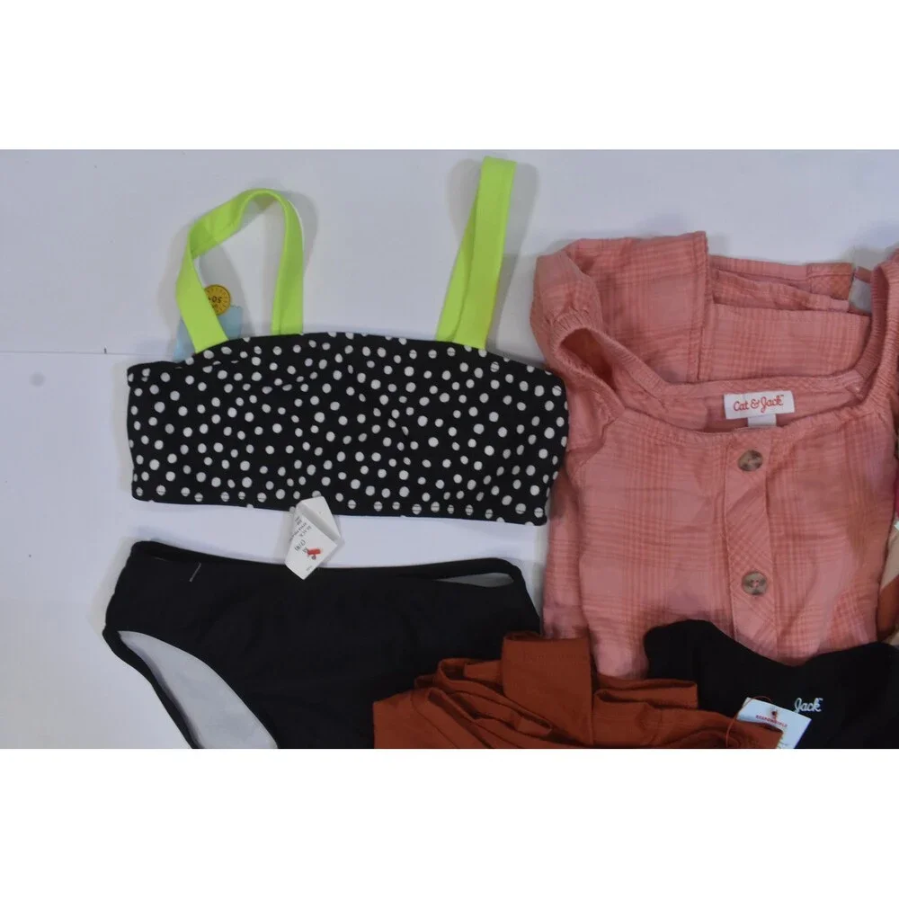 Cat & Jack Bulk Lot Of 10 Girls Size Medium 7/8 Mixed Season Tops Bottoms